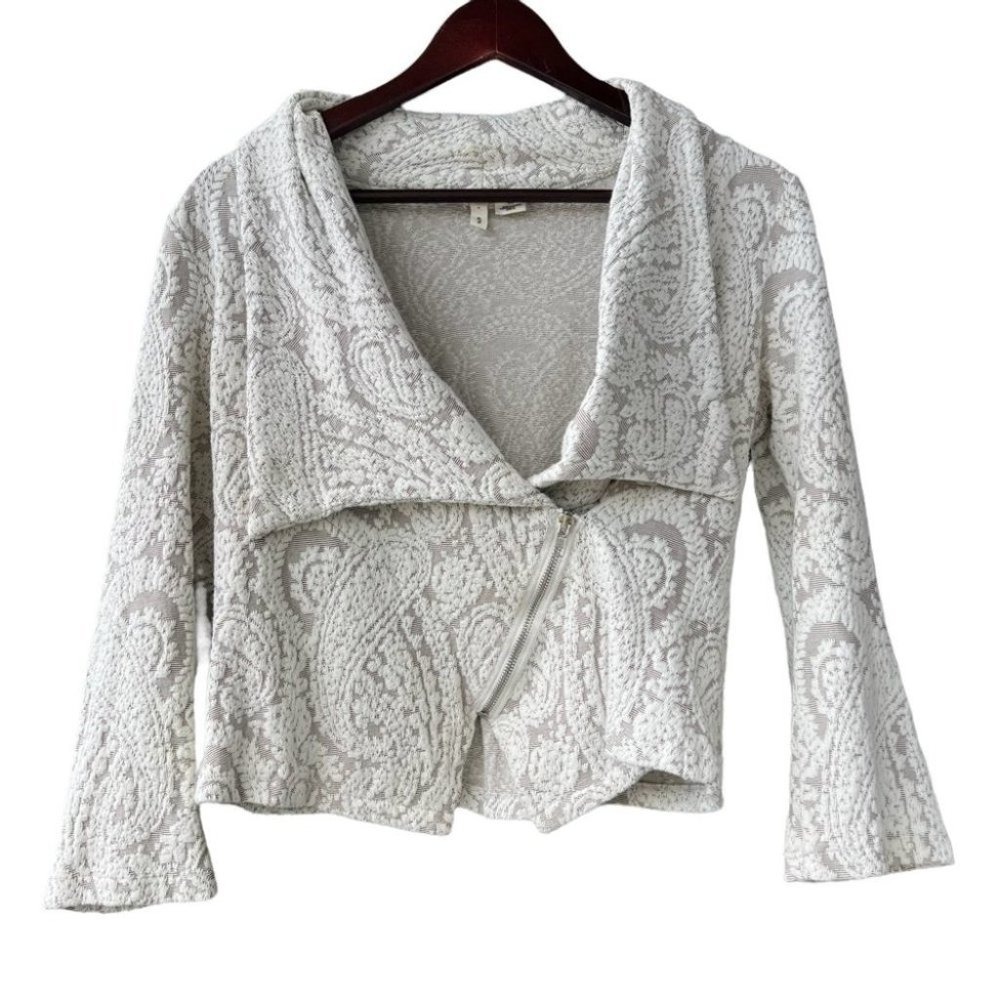 Anthropologie Moth Paisley Gust motorcycle style sweater jacket